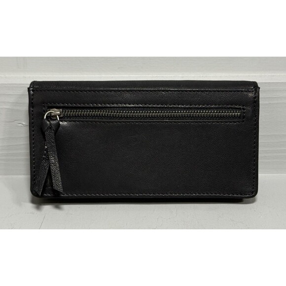 SPIKES & SPARROW Black Leather Bi Fold Multiple Compartment Smith Wallet New - Picture 3 of 6